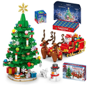 Advent Calendar 2025 Building Blocks Set - 24-Day Christmas Countdown Calendar - Santa Sleigh Christmas Tree Decorations Gifts for Kids Boys & Girls and Adults