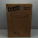 Glad 13 Gallon Trash Can | Plastic Kitchen Waste Bin with Odor Protection of Lid | Hands Free with Step On Foot Pedal and Garbage Bag Rings, 13 Gallon, White