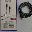 ZGEAR 10 Ft Braided Sync & Charger Cable, Pack Of 2 (Lightning To USB C, USB C To USB C)