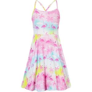 Girls Summer Sundress Adjustable Strap Cami Dress Spaghetti Strap Dresses Size 4-13 (8-9 Years, A3 Flamingo 01)