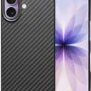 GIMENOHIG Aramid Carbon Fiber Case for iPhone 17, Fit for MagSafe, Aluminum Alloy Metal Lens Protection Black