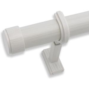 BlastHome Non-Adjustable Luxury Curtain Rods for Windows, 1 Rod Set, 4 foot Fixed Length, Brushed White