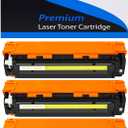 3 Pack 125A CB542A Yellow Compatible Toner Cartridge Replacement for HP 125A CB542A to use in Color Laser Jet CP1215 CP1518ni CP1515n CM1312nfi MFP CM1312 Printer