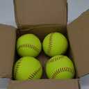 Official Size 12" Softballs - Fastpitch Practice & Training Balls, Leather Covered