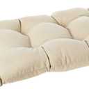 Pillow Perfect Pompeii Solid Indoor/Outdoor Wicker Patio Sofa/Swing Cushion Tufted, Weather and Fade Resistant, 19" x 44", Beige