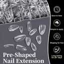 2 x 320Pcs Almond Soft Gel Nail Tips, Natural Almond Short Nails, 16 Sizes Full Cover Acrylic Fake Nails Clear False Nail Extension for Beginner and Professional Home Salon DIY