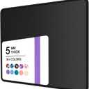 Mouse Pad, 30% Thicker Black Computer Pad, Anti-Slip Rubber Mouse Mat with Stitched Edges for Gaming, Office, Laptop, PC, Women & Men, 8 x 10 Inch Thick 5 mm, Modern Design, Square