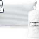 Beckham Hotel Collection Summer Sanctuary King Pillow - Cooling Qmax Adjustable Down Alternative Pillow w/Extra Fill, Ideal for Side Back Stomach Sleepers, King Size