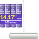 14.17" Extra Large Lint Rollers for Pet Hair, DELOMO Sticky Rollers for Floor with 3 Extendable Handle & 4 Refills (200 Sheets), Long Handle Sticky Mop for Cleaning Carpets, Couches, Furniture, Cars