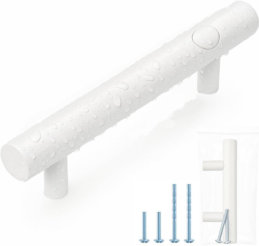 15 Pack | White Cabinet Handles, German Krupp Stainless Steel Pulls, CNC Precision 0.01mm, Easy DIY Upgrade for Kitchen Cabinets, Stays New for 10 Years, 5 Inch Length, 3 Inch Hole Center