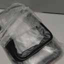 Wedama Clear Toiletry Bag, 2 Pack Clear Makeup Bags with Handles, Large Travel Bags PVC Cosmetic Bag for Women and Men, Carry on Airport Airline Compliant Bag, Black