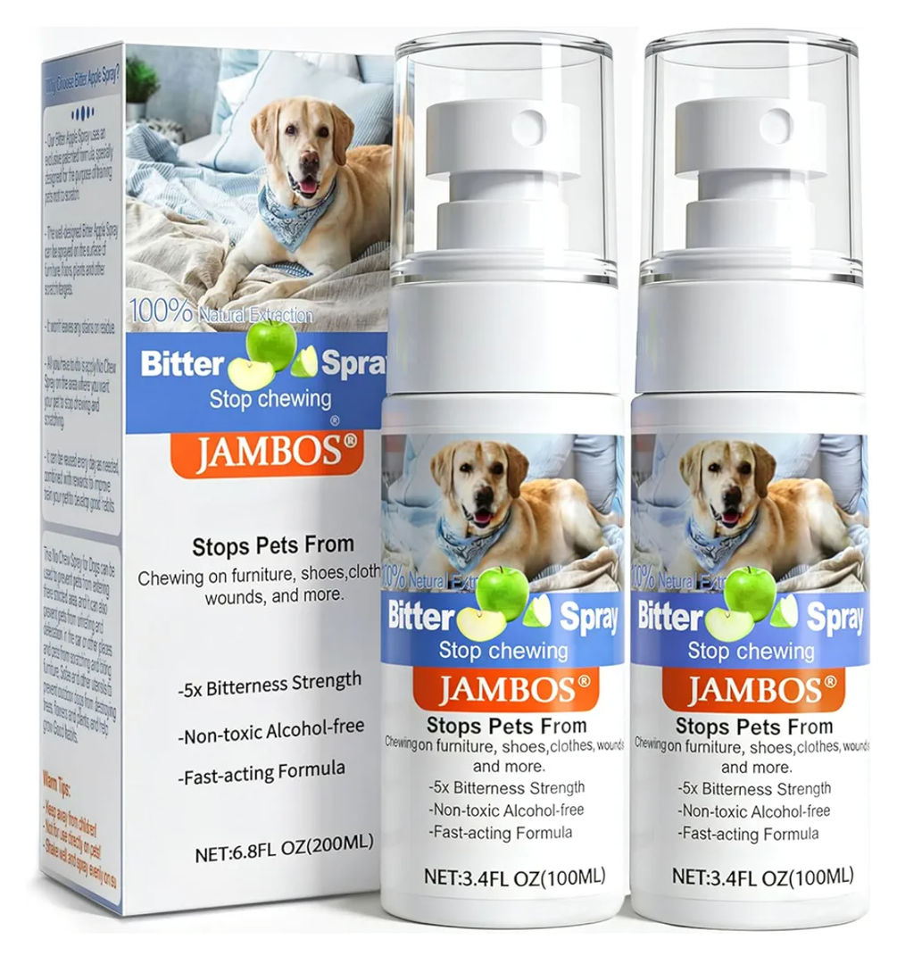 Effectively | 2 Bottles Bitter Apple Spray for Dogs to Stop Chewing, NO Chew Spray for Dogs Protect The Safety of Furniture and Your Belongings, Prevent Licking Injuries (Blue, M)