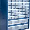 Plastic Storage Drawers 42 Compartment Organizer Desktop or Wall Mount Container for Hardware, Parts, Crafts, Beads, or Tools by Stalwart, 10 Targets