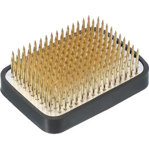 PATIKIL 1.9"x2.7" Flower Frog, Brass Flower Arrangement Holder Square Floral Pin Frogs Ikebana Arranger Tool for Vase Supplies Home Office DIY Craft, Gold