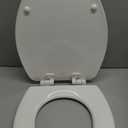 Mayfair Linden Slow Close Toilet Seat, Non Slip Heavy Duty Wood, Easy Install, Elongated, White