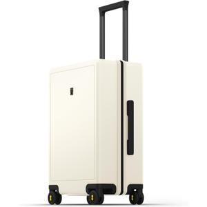 LEVEL8 Carry on Suitcase for Women Men, Carry-on Luggage Airline Approved, Travel Bag with Spinner Wheels, Lightweight Luminous Textured Hard Shell, Tsa Lock, 20 Inch, Cream White