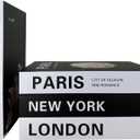 PROBENEX Urban Large 4 PCS Faux Decorative Books | Not Real Books, Cardboard Foldable Display Props | NYC London Paris Sydney City Theme Book Set | Modern Minimalist Coffee Table Decor