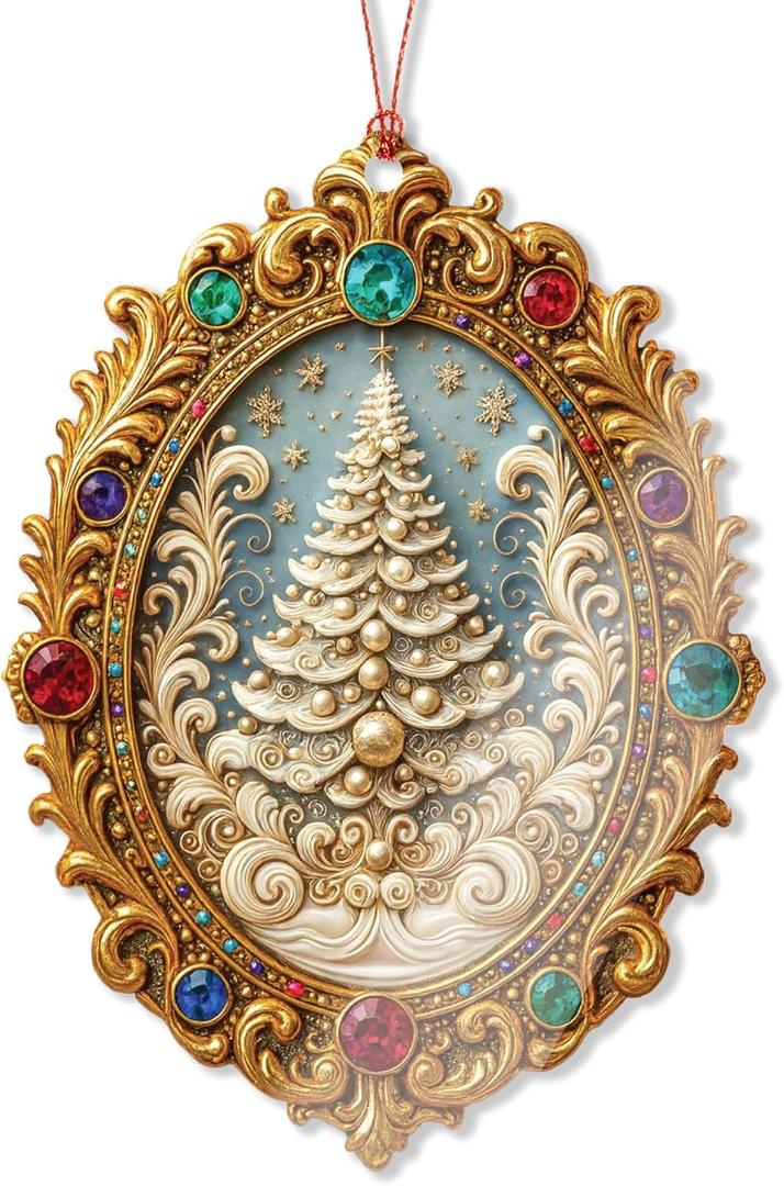 5 x Christmas Ornament 2025 - Vintage Christmas Ornament - Acrylic Xmas Ornament - Art Ornament - Christmas ornamentt 2025 - Christmas Ornaments 2025 - White Elephant Gifts - Xmas Tree Funny Decoration