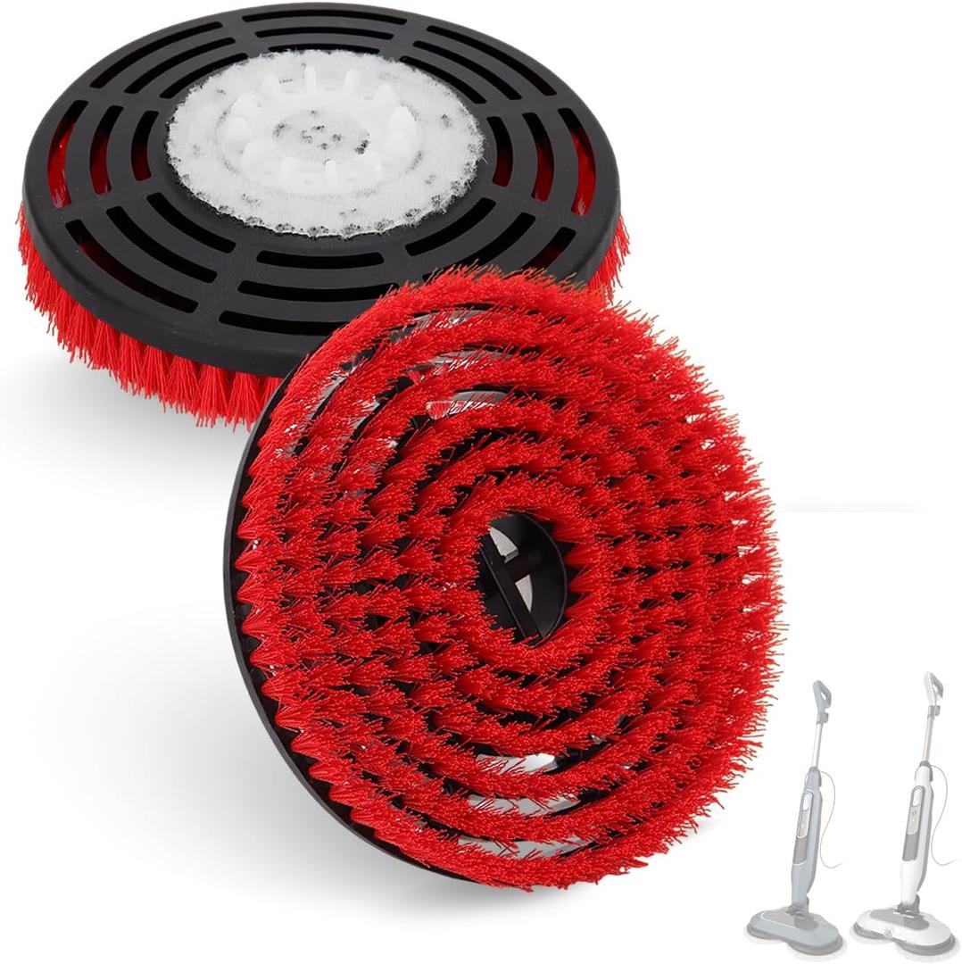 S7000 Upgraded Scrub Steam Mop Brush Heads for Shark Steam Mop S7001, S8201, S7201, S7000AMZ, S8001, S7001TGT, S7005, S7020 - Replacement Mop Head for Deep Cleaning Hard Floors (Red)