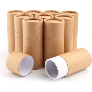 10Pcs Kraft Paperboard Tubes,1 Oz/30ml Empty Round Cardboard Box Tube Container with Lid for Essential Oil Bottle Packaging,Gift Paper Tube,Jewelry,Pencils,Tea Coffee,Crafts Project-Not Push-UP
