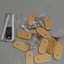 Qunclay Set of 10 Price Display Signs for Vendors Wooden Signs with Price Tag Paper and Pens Retail Display Tag Stands Food Name for Cafes, Shops, Boutiques