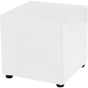 uxcell Square Ottoman Cover 18x18x18inch Stretch Polyester Washable Ottoman Slipcovers Elastic Foot Stool Foot Rest Protector for Living Room Bedroom, Beige