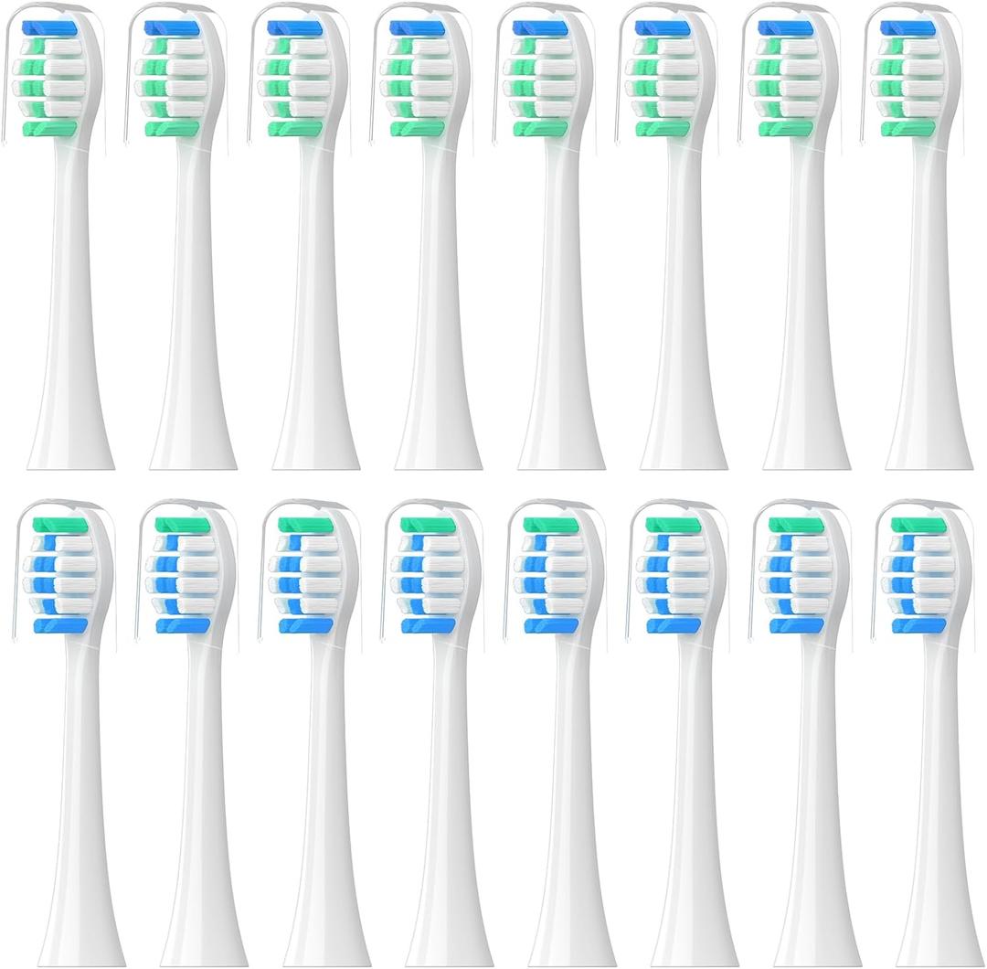 Replacement Toothbrush Heads Compatible with Philips Sonicare16 Pack Soft Replacement Electric Brush Head for 4100 5100 6100 HX9023/65 W Optimal Plaque Control Snap-on System