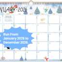 2 x Comix 2026 Wall Calendar 14x11 Inch - 12 Monthly Calendar, January 2026 to December 2026, Calendar with Spiral Binding Week Numbers, Gift for Holiday, Ideal for School, Home and Office,Christmas Style (Fresh Watercolor)