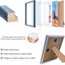 8x10 Hanging Picture Frames,Solid Wood,Not Glass,Display Pictures 4x6,5x7 with Mat or 8x10 Without Mat,Stable Sturdy Picture Frame Set for Wall Mounting or Tabletop (Blue,8x10,Set of 4)