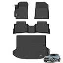 ANBINGO® Floor Mats & Cargo Liner for Kia Seltos 2024 2025 2026, TPE All Weather Car Mats 2024 2025 2026 Seltos S, LX, EX, XLine, Cargo Tray in The Highest Position (Only for U.S.A. and Canada)