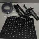 All Metal 12 Inch Rain Shower Head with Handheld Spray Combo, High Pressure Waterfall Rainfall Square Shower Heads with 16" Adjustable Extension Arm, Dual Showerhead with 3-Way Diverter, Matte Black