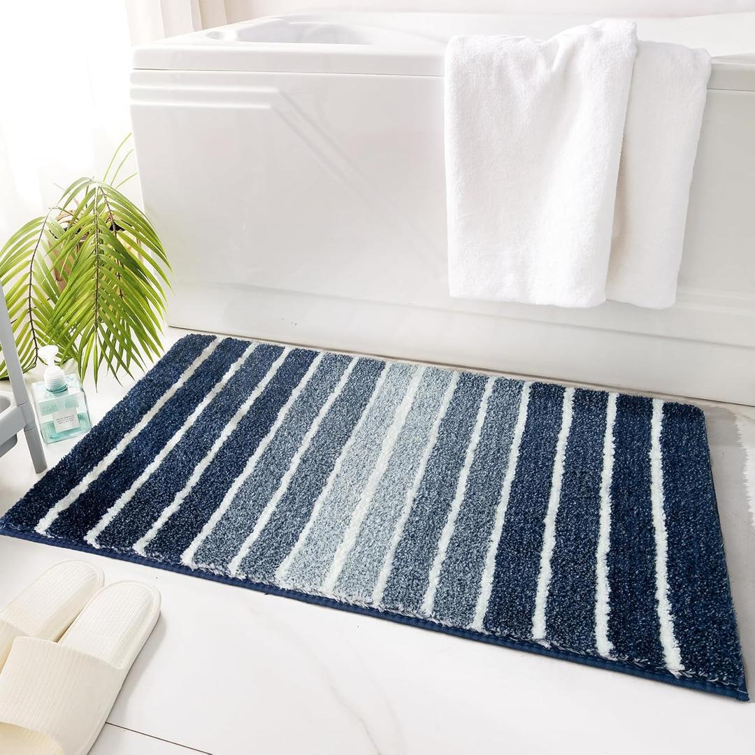 Bathroom Rugs, Extra Soft and Absorbent Bath Rugs, Extra Thick Non Slip Shaggy Shower Rug, Machine Washable, Bath Mats for Bathroom Floor, Tub and Shower, 32"20",Blue (20"x32", Blue)