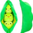 Giant Peas in A Pod Plush Toy Pea Pod Pillow Cute Pea Stuffed Toys Plant Doll Various Sizes (Green Beans,19.6''/50cm)