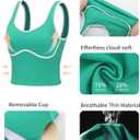 RUNNING GIRL Sports Bras for Women,Longline Workout Crop Tank Tops Padded with Built in Shelf Padded Sports Bra (Green, L)