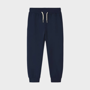 Basic Cuffed Fleece Trousers for Boys Navy M