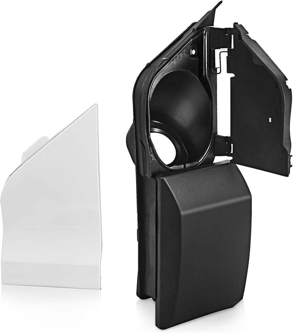 Transit Fuel Door Compatible with 2015-2023 Ford Transit Vans 150 250 350 HD  Transit Gas Door with White Cover, Filler Pocket Housing Hinge Door Assembly Replace # CK4Z-5427936-A CK4Z-5427936-F