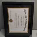 upsimples 11x14 Diploma Frame Certificate Degree Document Frame with High Definition Glass, 8.5 x 11 with Mat for Wall and Tabletop, Black, Pack of 2 