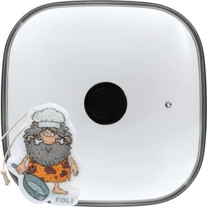 Square Glass Lid, Clear Tempered Glass Vented Square Pan Lid, Replacement Cookware, Frying Pan Cover by FOLI,1Pack, inner diamater 10.86'' outer diameter 11.41'', Not Universal (11INCH, Bakelite Round Knob)