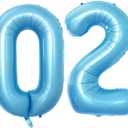 Goer 42 Inch 2026 light Blue Foil Number Ballons For 2026 New Year Eve Festival Party
