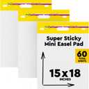 Post-it Self-Stick Mini Easel Pad, 15 in x 18 in, 20 Sheets/Pad, 3 Pads, Great for Virtual Teachers and Students (577-3PK)