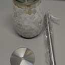 Escenzy Modern Toilet Brush and Holder Set | Natural Shell Mosaic Glass | Non-Rustic Stainless Steel | Practical & Decorative Toilet Bowl Brush and Holder | Luxury Bathroom Accessories