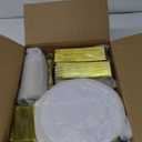Goodluck 600 Pieces Gold Disposable Plates for 100 Guests, Plastic Plates for Party, Dinnerware Set of 100 Dinner and 100 Dessert Plates, 100 Spoons, 100 Forks, 100 Knives, 100 Cups