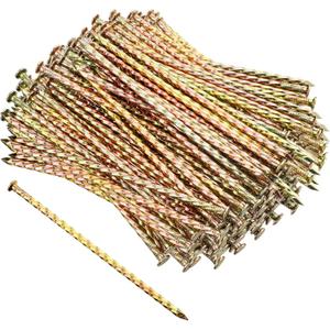 Sadnyy 100 Pcs Artificial Turf Stakes Nails Metal Landscape Edging Stakes Galvanized Spiral Garden Ground Spikes Lawn for Outdoor Tent Grass Paver Carpentry Weed Barrier(8 Inch)