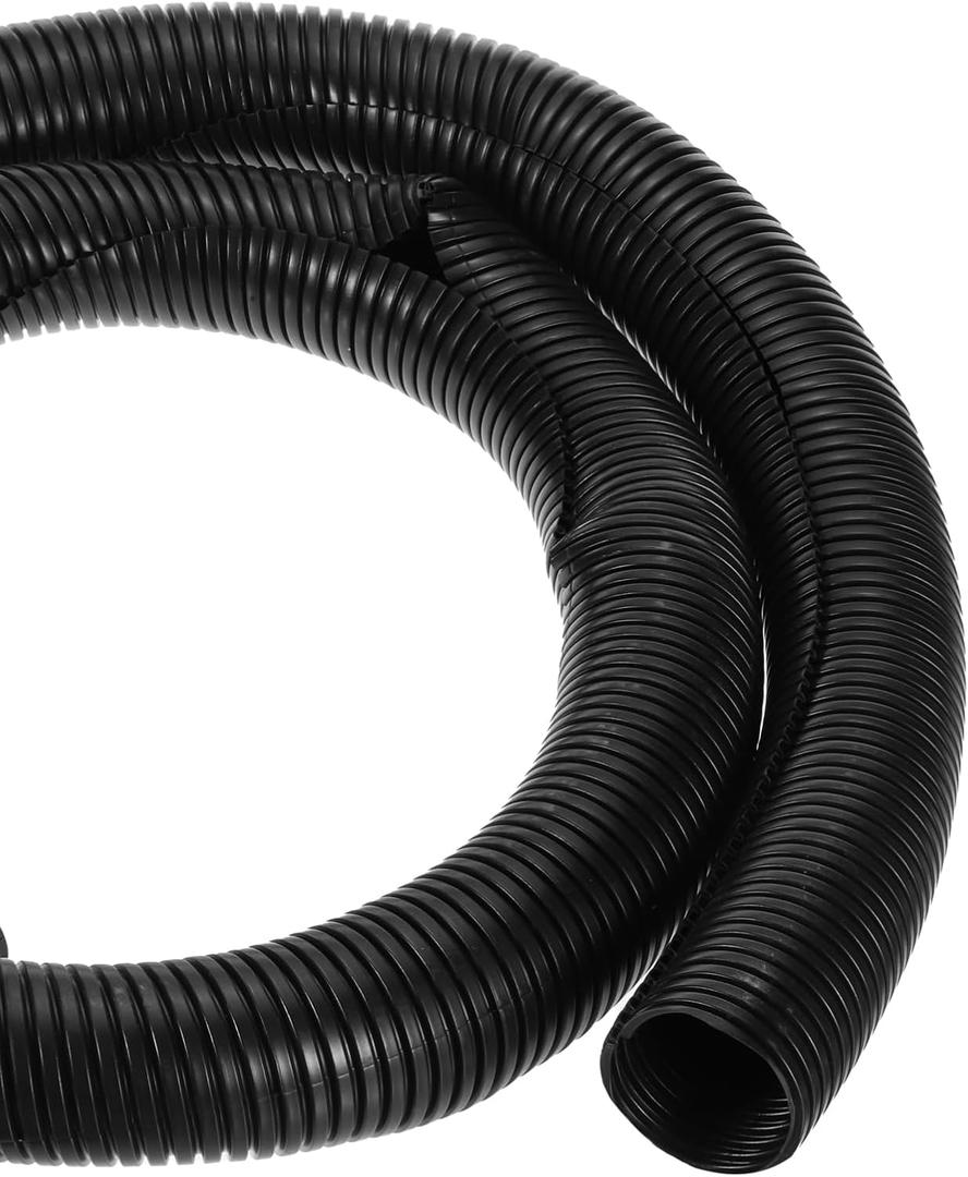 DMiotech 6.6ft Wire Loom Split Tubing 2 Inch, Cord Protectors from Pet Flexible Conduit Cable Management for Office, Home, Garden, Black