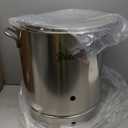 BREWSIE Stainless Steel Home Brew Kettle w/Dual Filtration. Equip with False Bottom Thermometer and Ball Valve for Brewing (10 Gal/ 40 Quart)