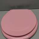 Pink Round Toilet Seat Natural Wood Toilet Seat with Zinc Alloy Hinges, Easy to Install also Easy to Clean, Scratch Resistant Toilet Seat by Angol Shiold (Round, Pink)