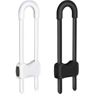 Baby Proofing Cabinets,Cabinet Locks for Babies,2 Pack U-Shaped Child Locks for Cabinets, Child Proof Cabinet Latches,Child Safety Cabinet Locks with Adjustable by SPISPI (1 White,1 Black)
