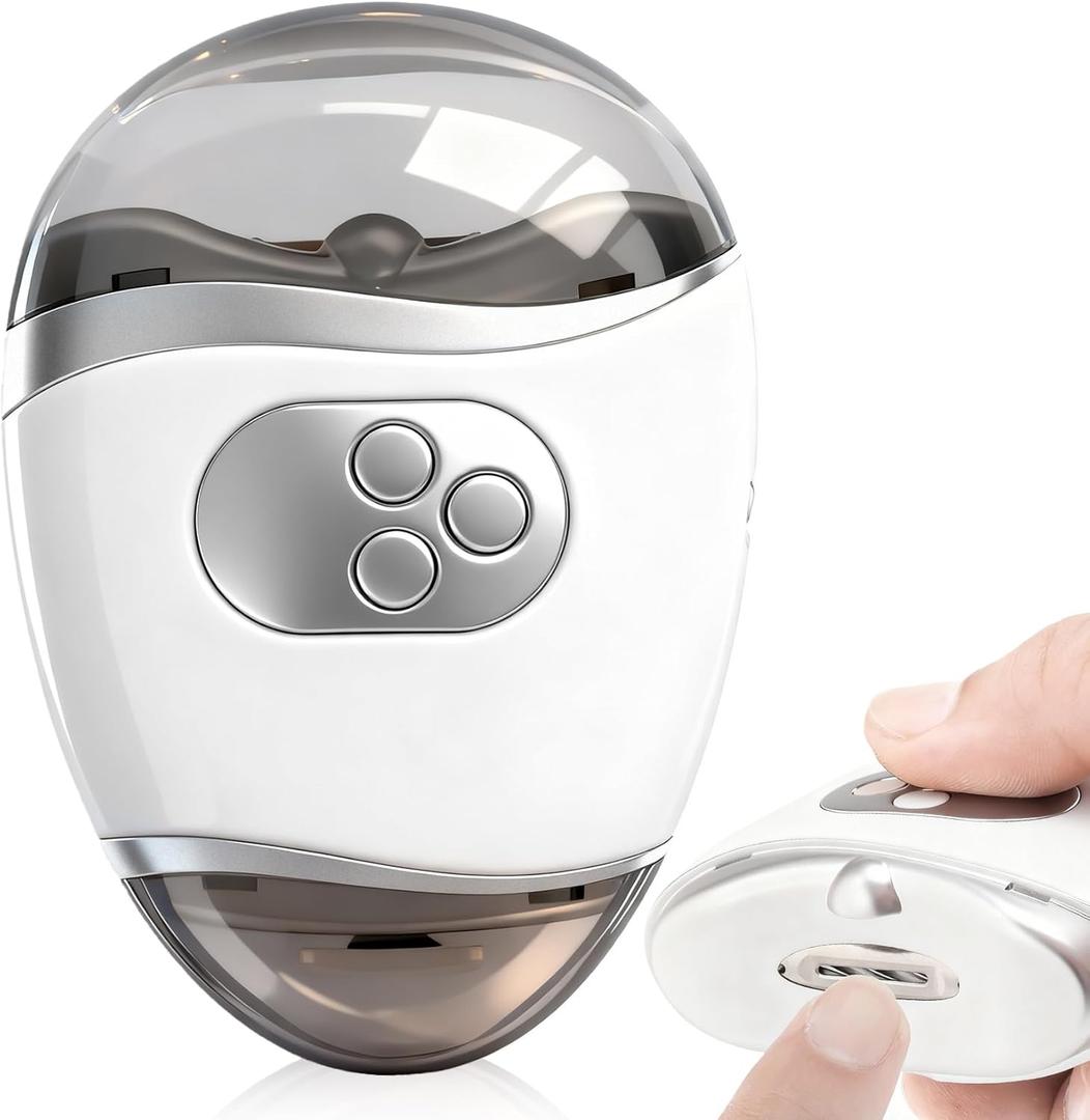 Electric Nail Clipper, with polishing, Nail Polish lamp Function, Nail chip Storage, Three Gear Adjustment, Suitable for The Elderly, Adults and Infants to use Safely (White)