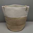 Large Woven Laundry Basket Hamper,60L Cotton Rope Storage Bin for Blankets,Toys and Clothes,Decorative Tall Nursery Hamper for Living Room,Baby Nursery,Bathroom and Bedroom,Brown