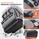Tool Backpack Heavy Duty LOKASS Tool Backpack with Molded Base, 1680D Tool Organizer with Laptop Compartment & Combination Lock, Water-Resistant Electrician & HVAC Tool Bag, Stands Upright
